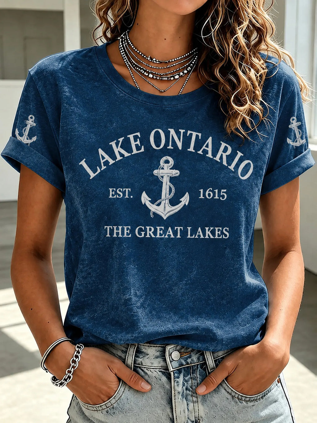 Lake Ontario 1615 Printed Women's Crew Neck T-shirt