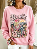 Women'S Commemorative Printed Round Neck Hoodie