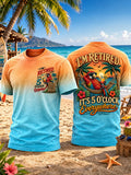 Men's "I'm Retired, It's Five o'clock Everywhere Now" Parrot Print Casual T-shirt