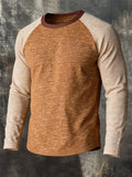 Men's Vintage-Style Comfortable Cotton Panel T-Shirt