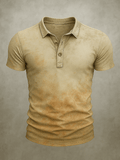 Men's Basic Everyday Casual Retro Washed Distressed Short Sleeve POLO Shirt, Loose and Comfortable