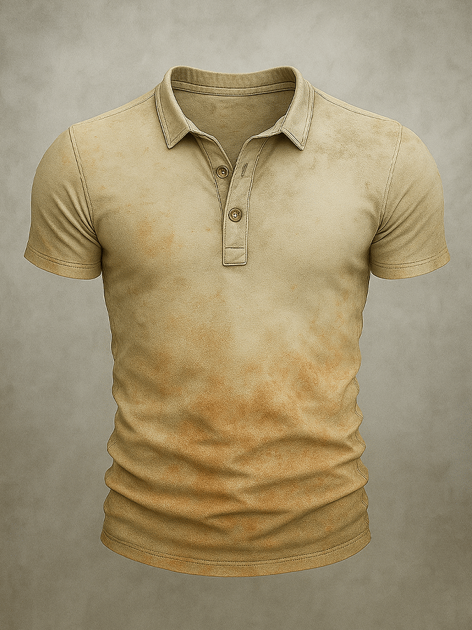 Men's Basic Everyday Casual Retro Washed Distressed Short Sleeve POLO Shirt, Loose and Comfortable