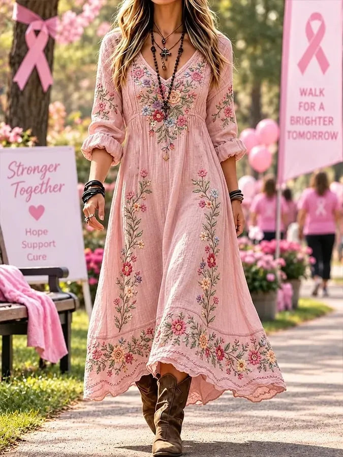 Women's Breast Cancer Witch Print Dresses