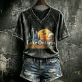 Women's Retro Always Lake Ontario Printed T-shirt