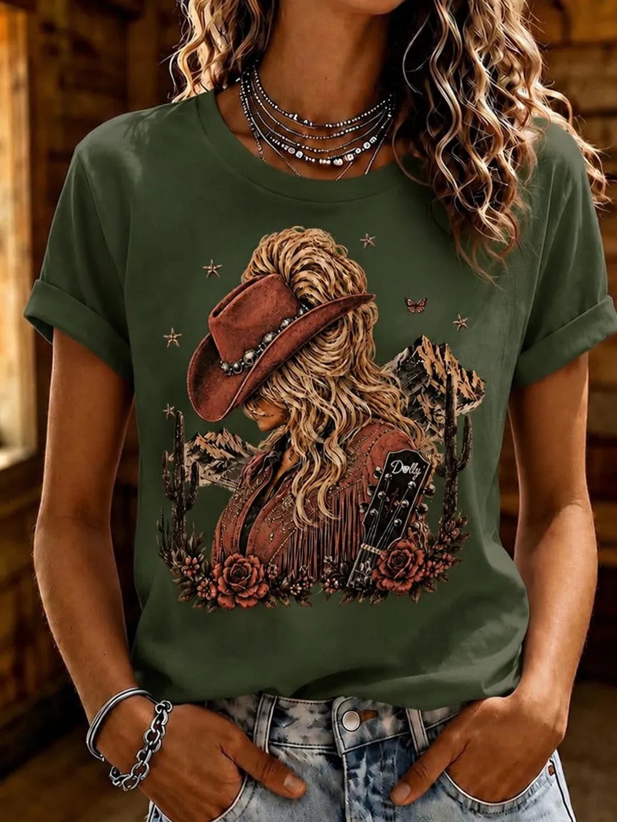 Women'S Country Music Printed Casual T-Shirt
