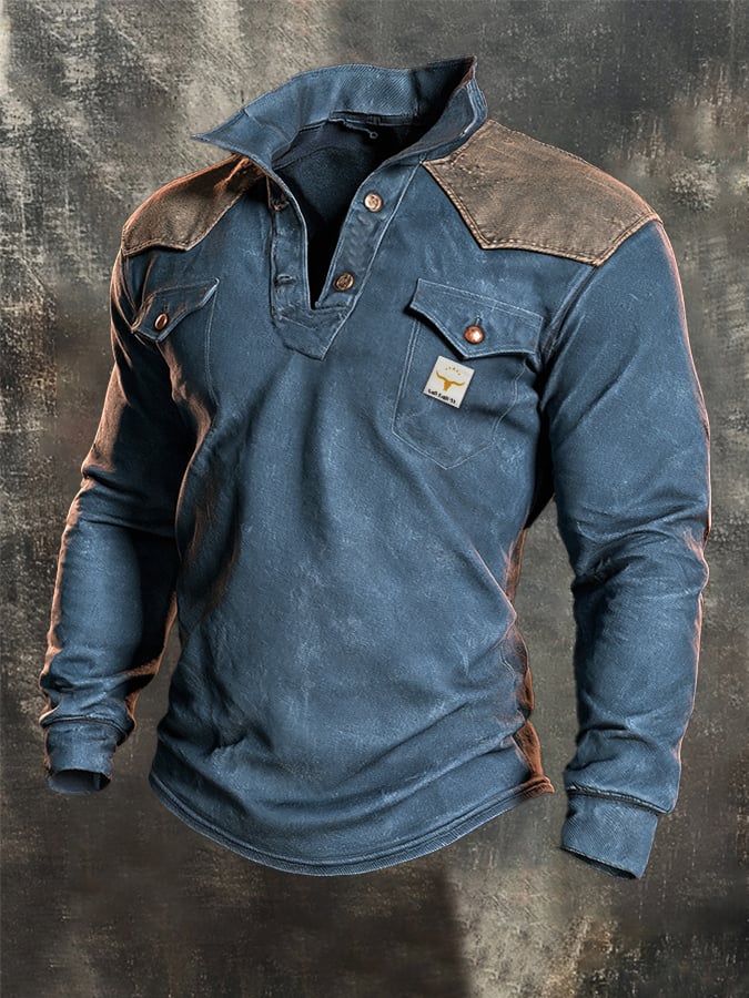 Men's Vintage Comfortable Henley T-Shirt
