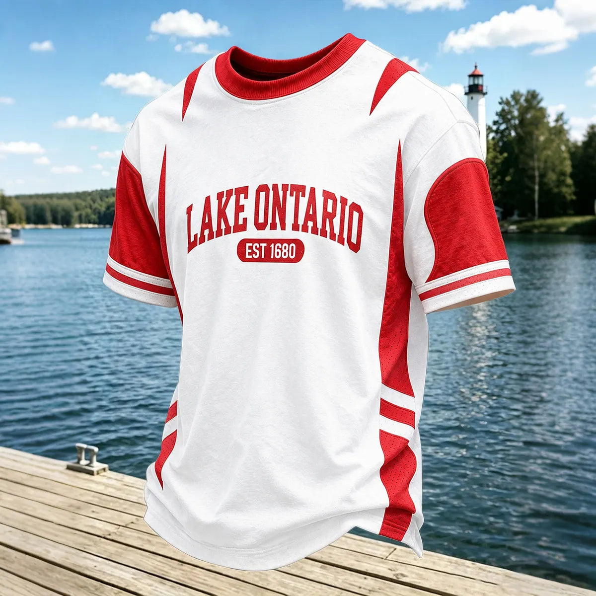 Men's Canada Lake Ontario Art Printed T-shirt