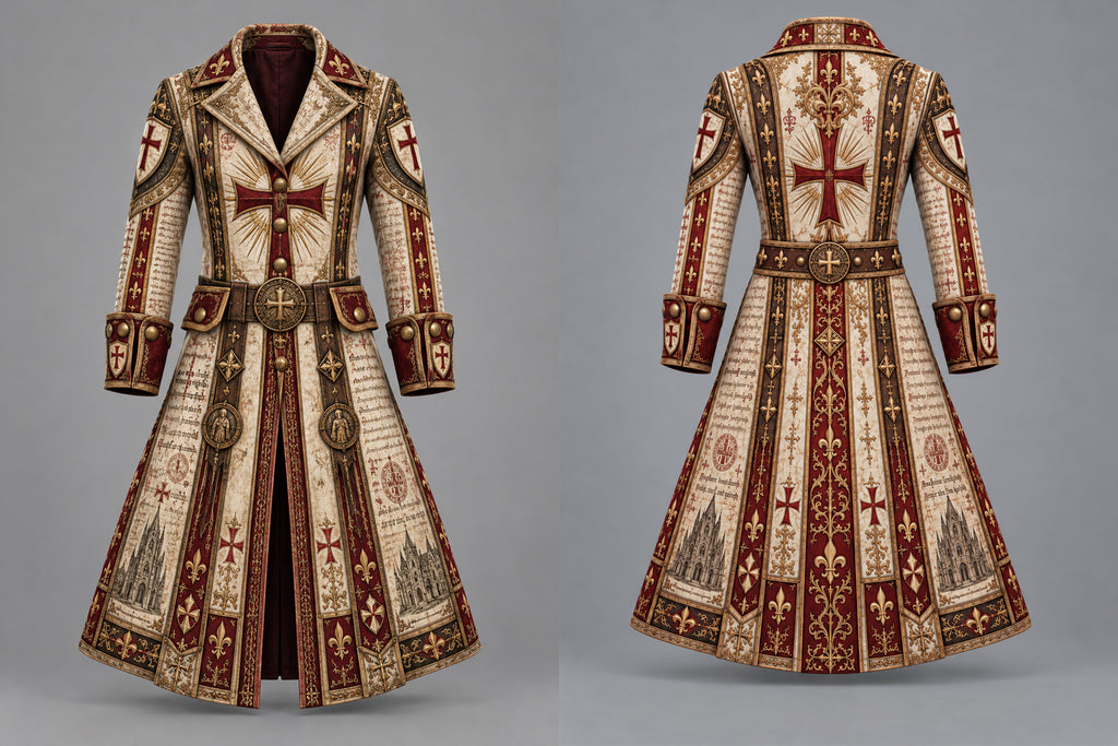 Men’s Fun "Knight in Armor" Faith-Themed Graphic Coat