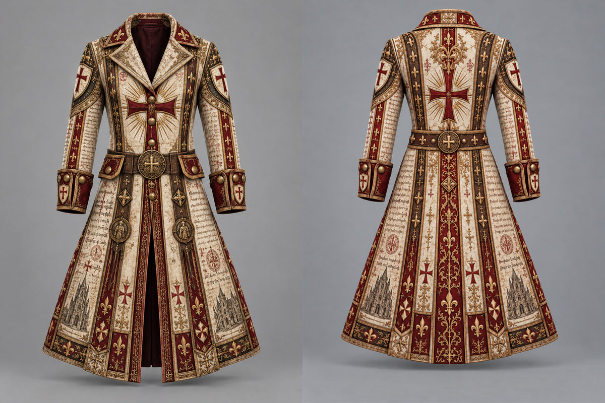 Men’s Fun "Knight in Armor" Faith-Themed Graphic Coat