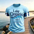 Men's Retro Canada Lake Ontario Printed T-shirt