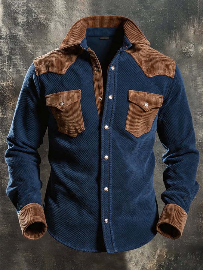 Men's Vintage Corduroy Western Shirt