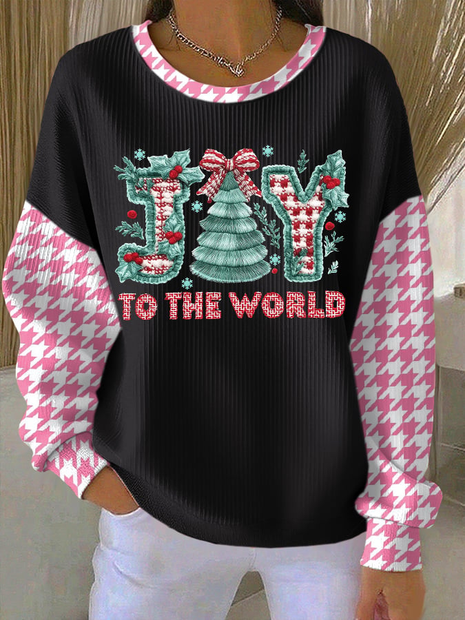 Women's Casual Print Long Sleeve Knit Top