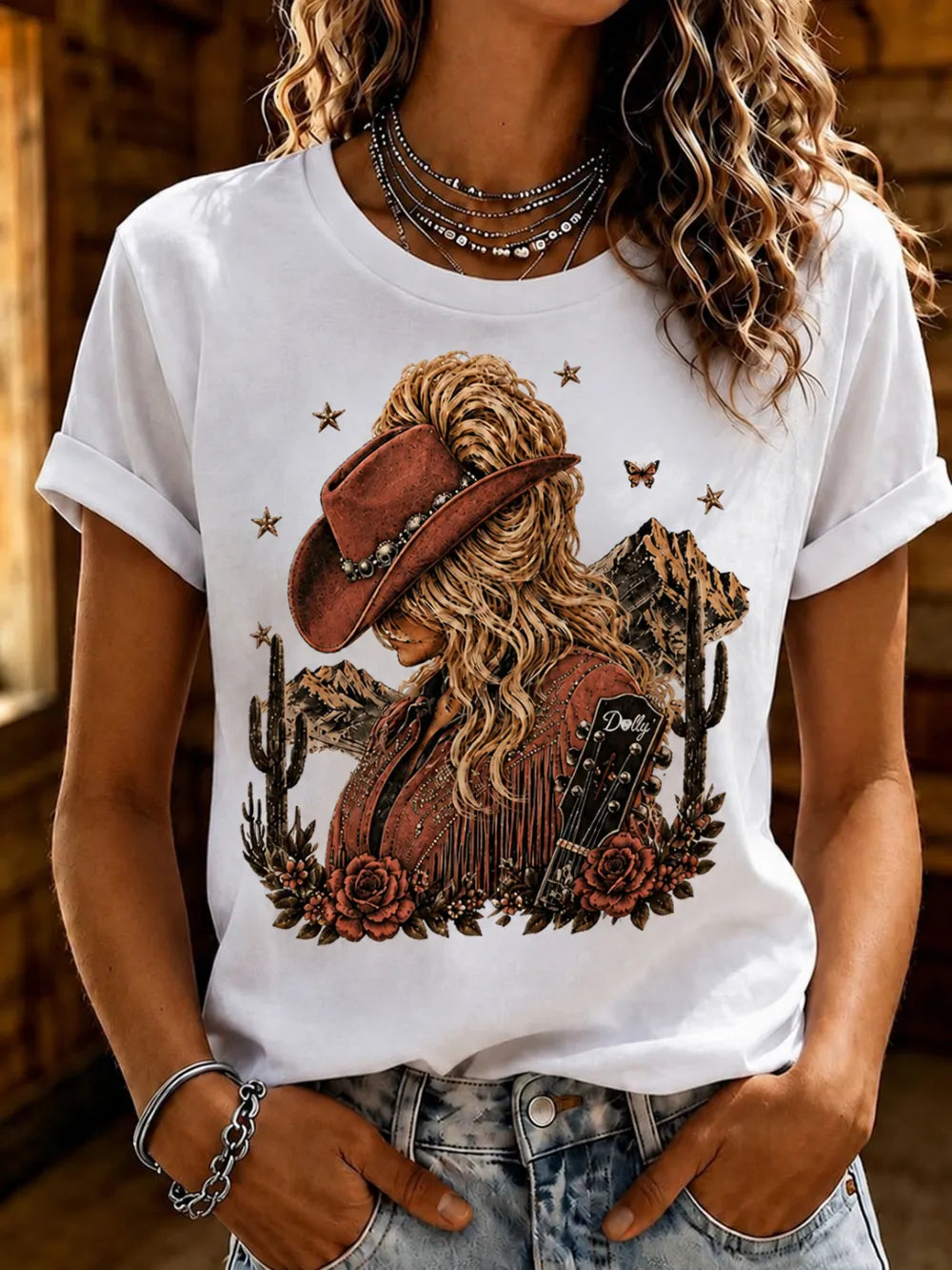 Women'S Country Music Printed Casual T-Shirt