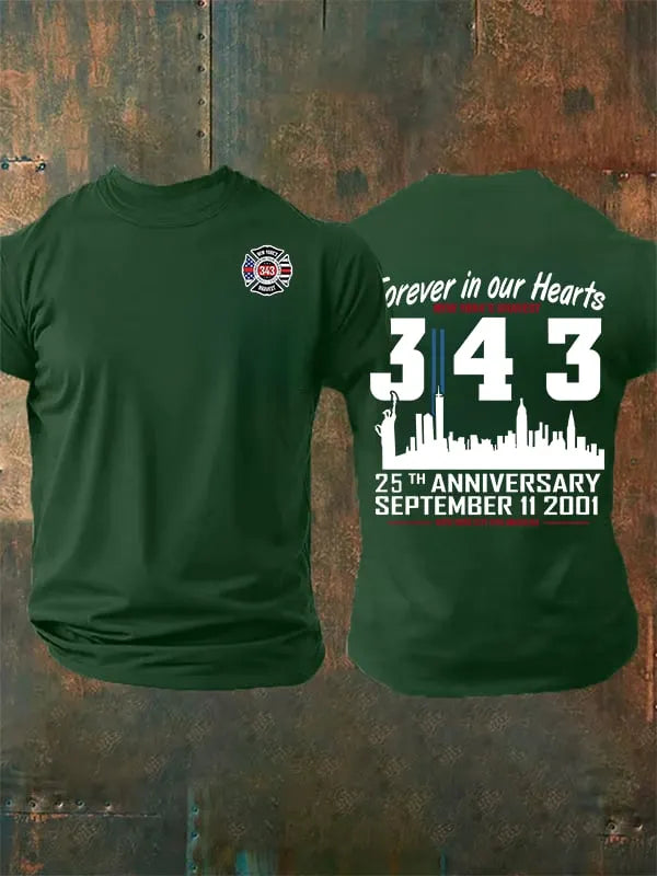 Men's 25th Anniversary 9/11 Memorial, 343 Hero Tribute Tee
