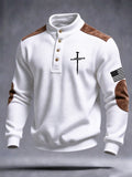 Men's Faith Cross Printed Waffle Sweatshirt