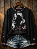 Women'S Commemorative Printed Round Neck Hoodie