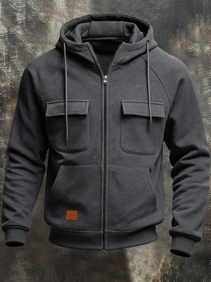 Men's Vintage Outdoor Multi-Pocket Hooded Jacket