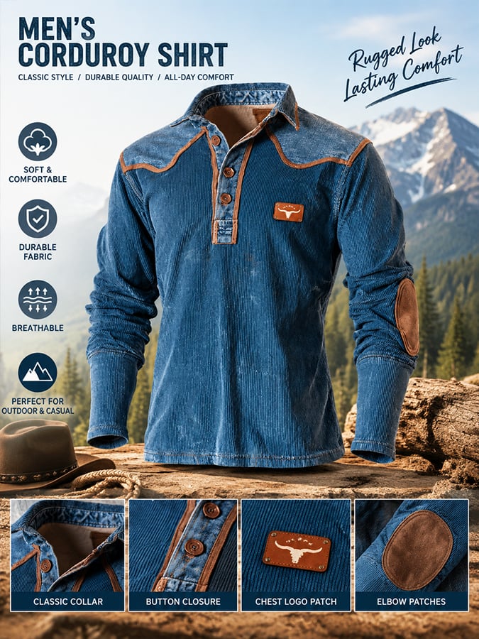 Men's Vintage Comfortable Henley T-Shirt