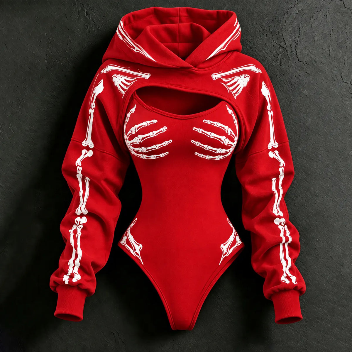 Women's Vintage Halloween Skull-line Casual Athletic Two-piece Set