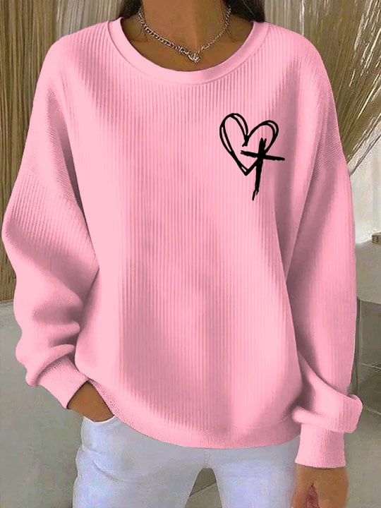 Women's Jesus has my back Art Print Crew Neck Sweatshirt