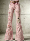 Women'S Commemorative Pattern Waffle Casual Jeans
