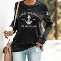 Retro Lake Ontario Est 1615 The Great Lakes Print Sweatshirt