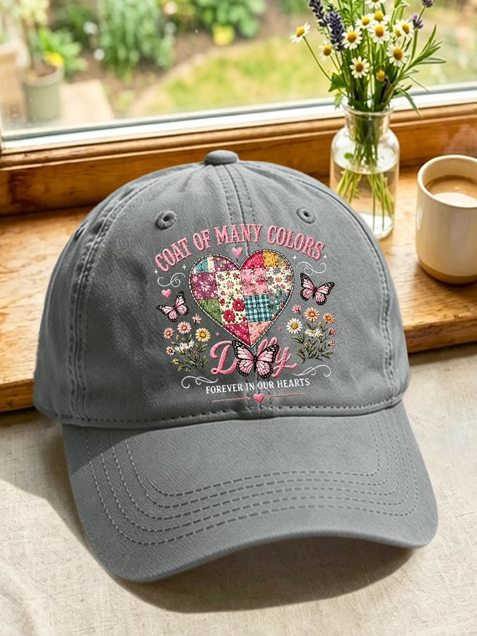 Retro Coat Of Many Colors Forever In Our Hearts Print Baseball Cap