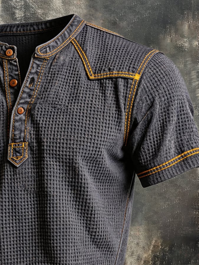 Men's Vintage Waffle-Knit T-Shirt