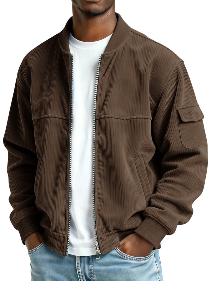 Men's Vintage Corduroy Zip-Up Jacket