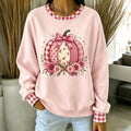 Women's Halloween-themed Pumpkin Art Print Crew Neck Sweatshirt