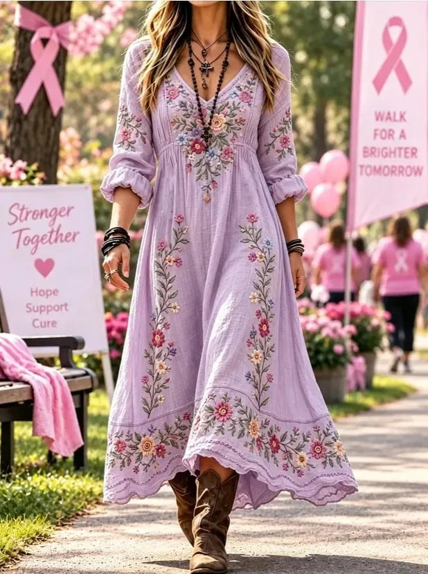 Women's Breast Cancer Witch Print Dresses