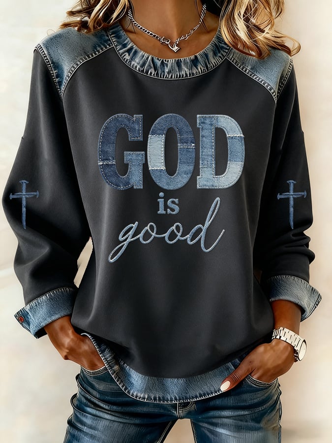 Women's casual GOD IS GOOD sweatshirt