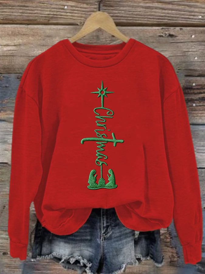 Women's Christmas Faith Print Sweatshirt