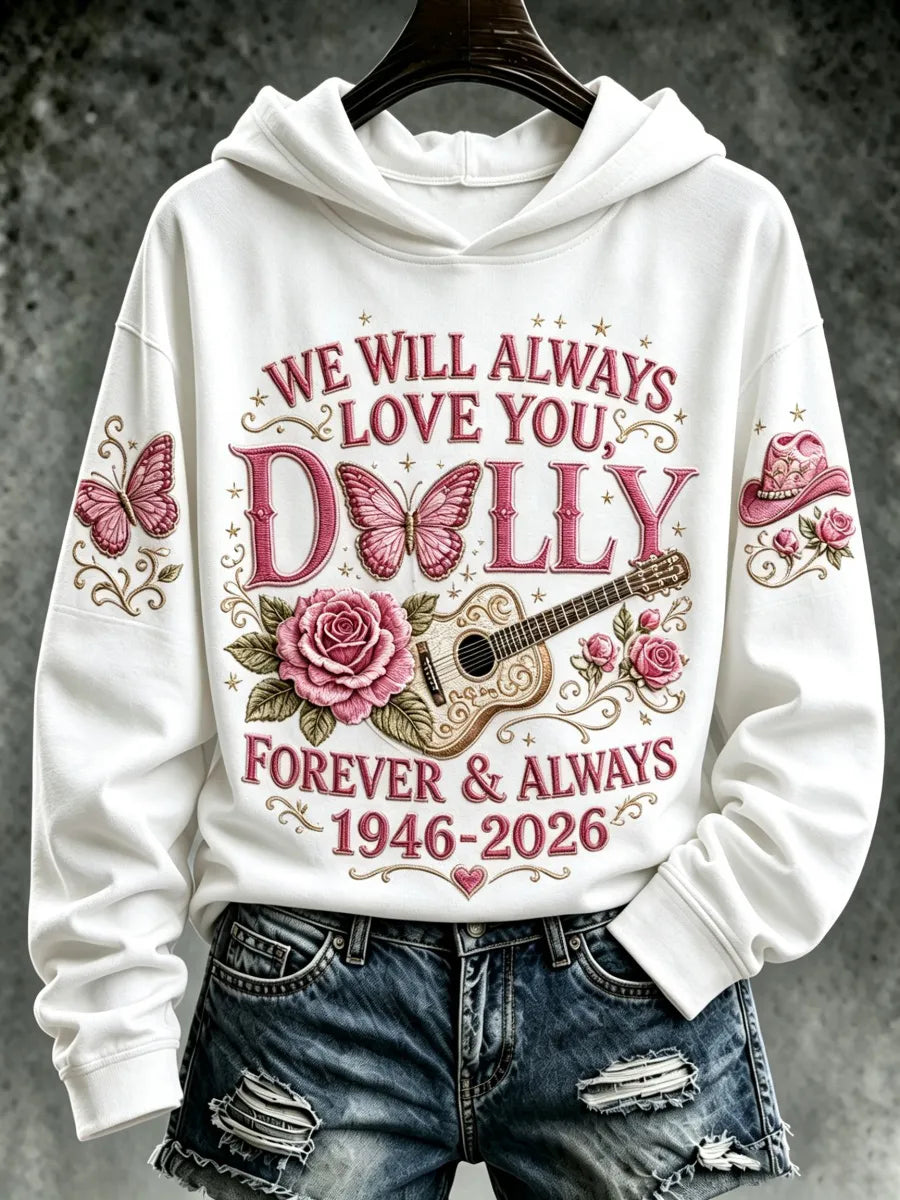 Women's Commemorative Print Casual Hooded Sweatshirt