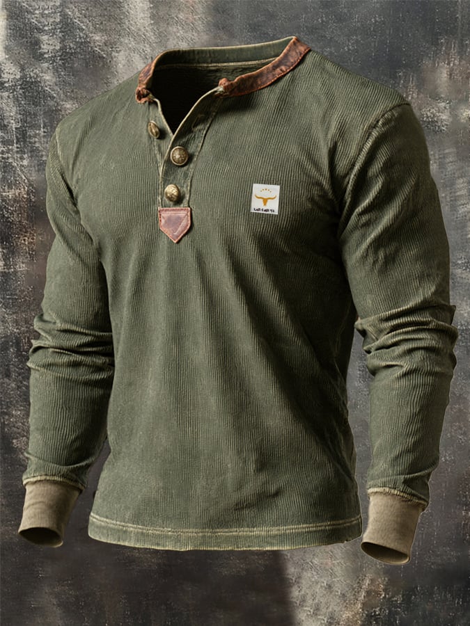 Men's Vintage Comfortable Henley T-Shirt