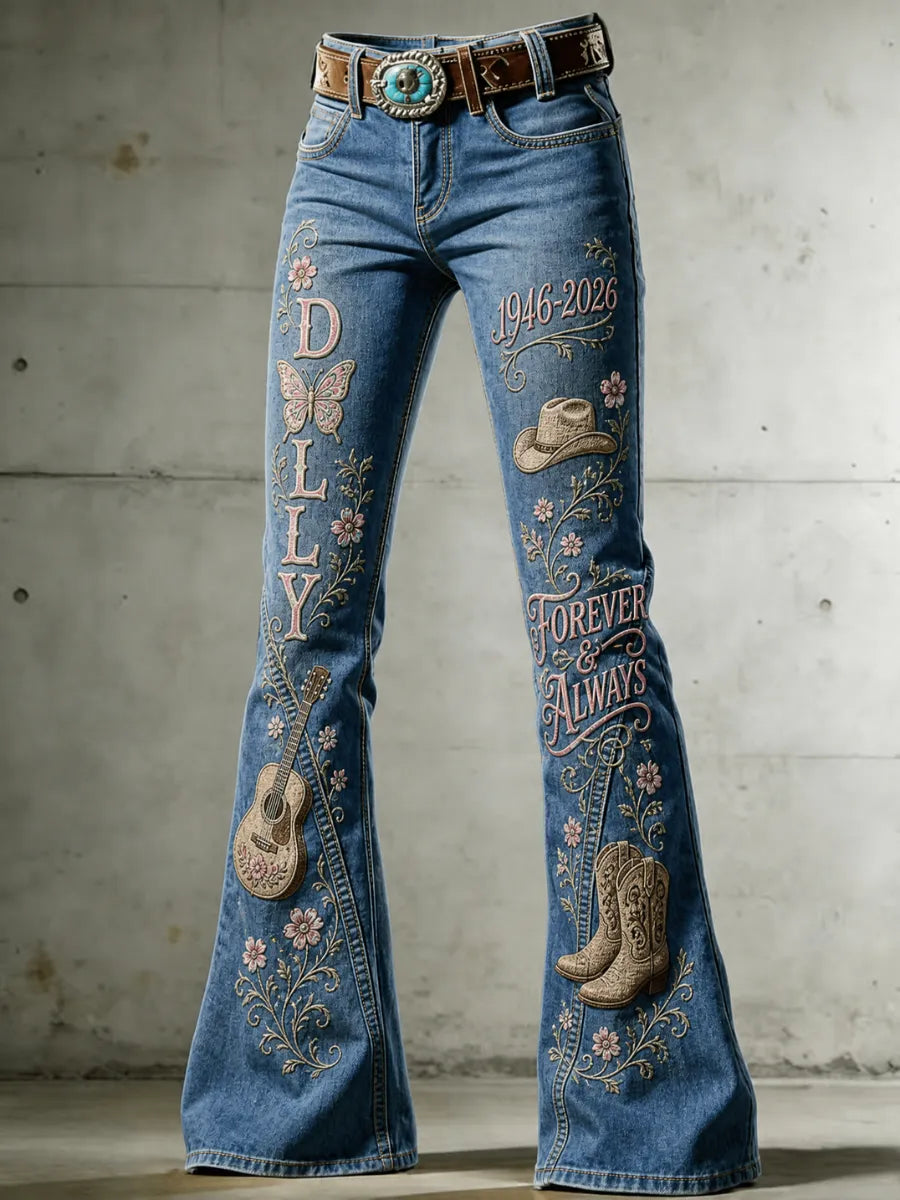 Women's Legendary female country singer Pattern Jeans