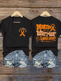 Women's Leukemia Awareness Graphic Casual T-Shirt