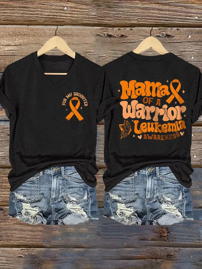 Women's Leukemia Awareness Graphic Casual T-Shirt