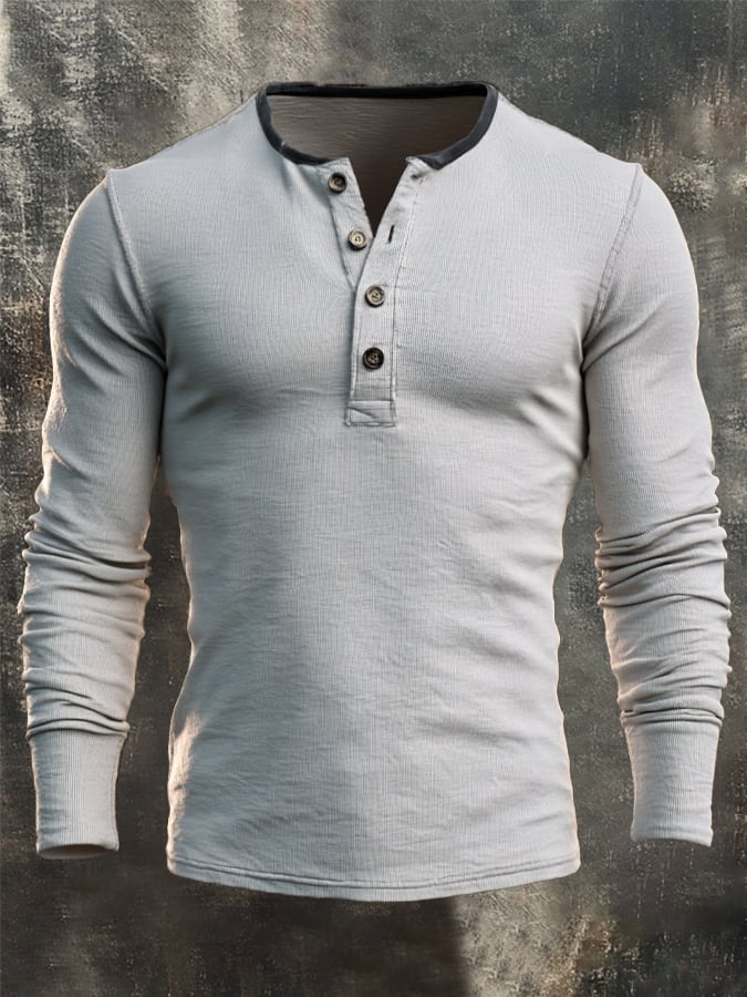 Men's Vintage Comfortable Henley T-Shirt