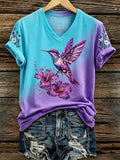 Women's Alzheimer's Awareness Floral Print T-Shirt