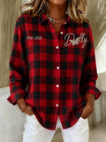 Women's Commemorative Legendary female country singer Same Print Lapel Long Sleeve Shirt