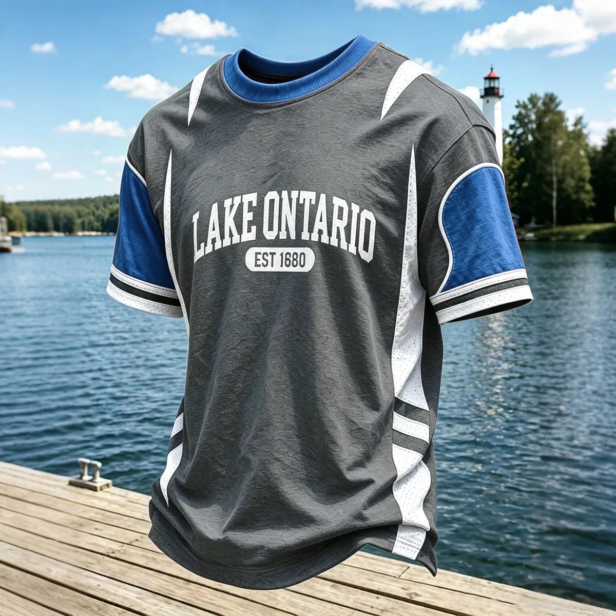 Men's Canada Lake Ontario Art Printed T-shirt