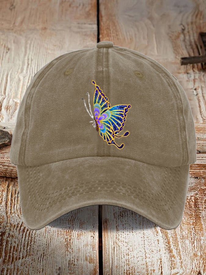 Unisex Distressed Washed Cotton Alzheimer's Awareness Printed Hat