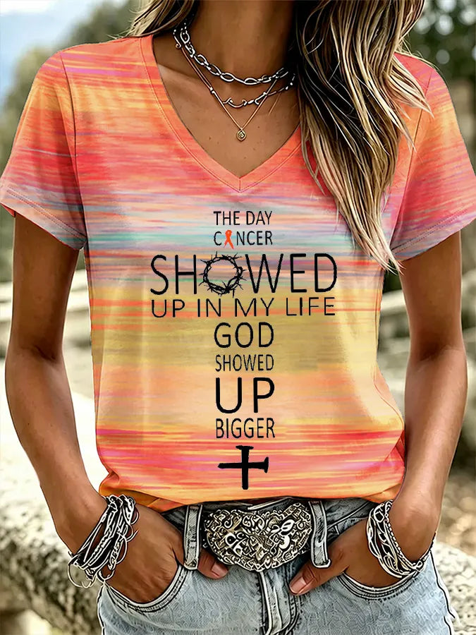Women's Leukemia Awareness Graphic Casual T-Shirt