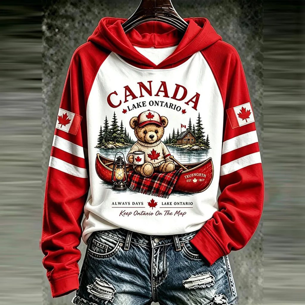 Women's Canada Lake Ontario Printed Casual Hoodie