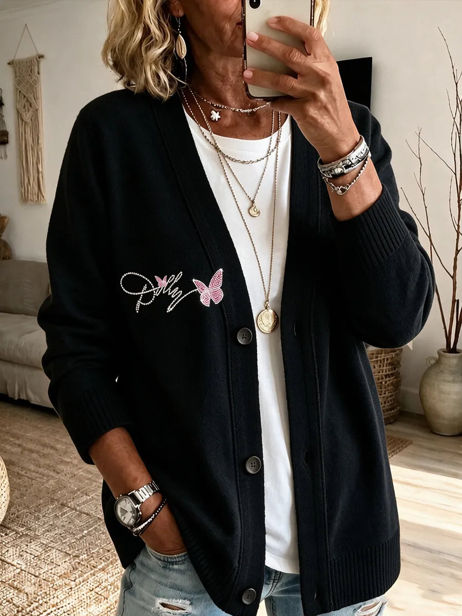 Women'S Commemorative Printed Casual Cardigan