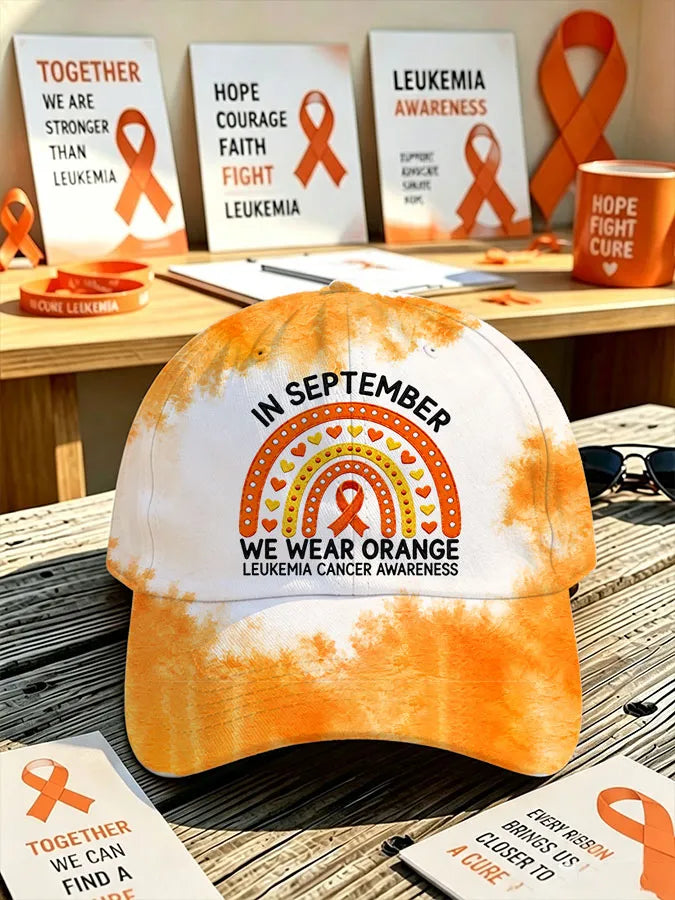 Unisex IN SEPTEMBER WE WEAR ORANGE LEUKEMIA CANCER AWARENESS Print Baseball Cap