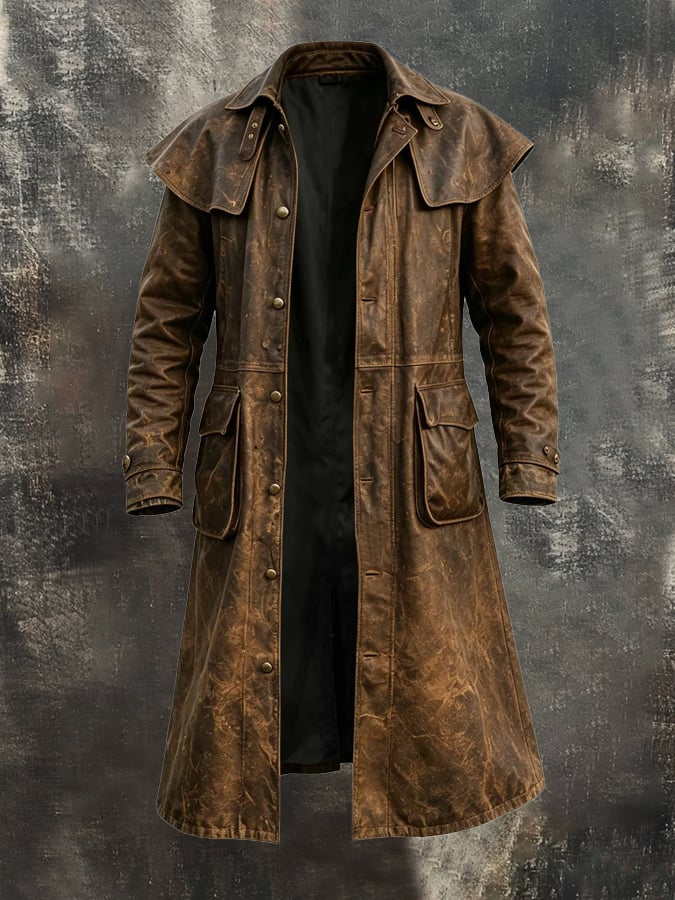 Men's Stylish Vintage Mid-Length Trench Coat