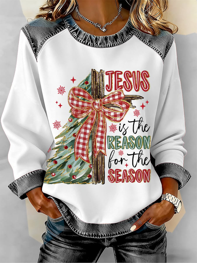 Women's Christmas Casual Patchwork Comfortable Sweatshirt
