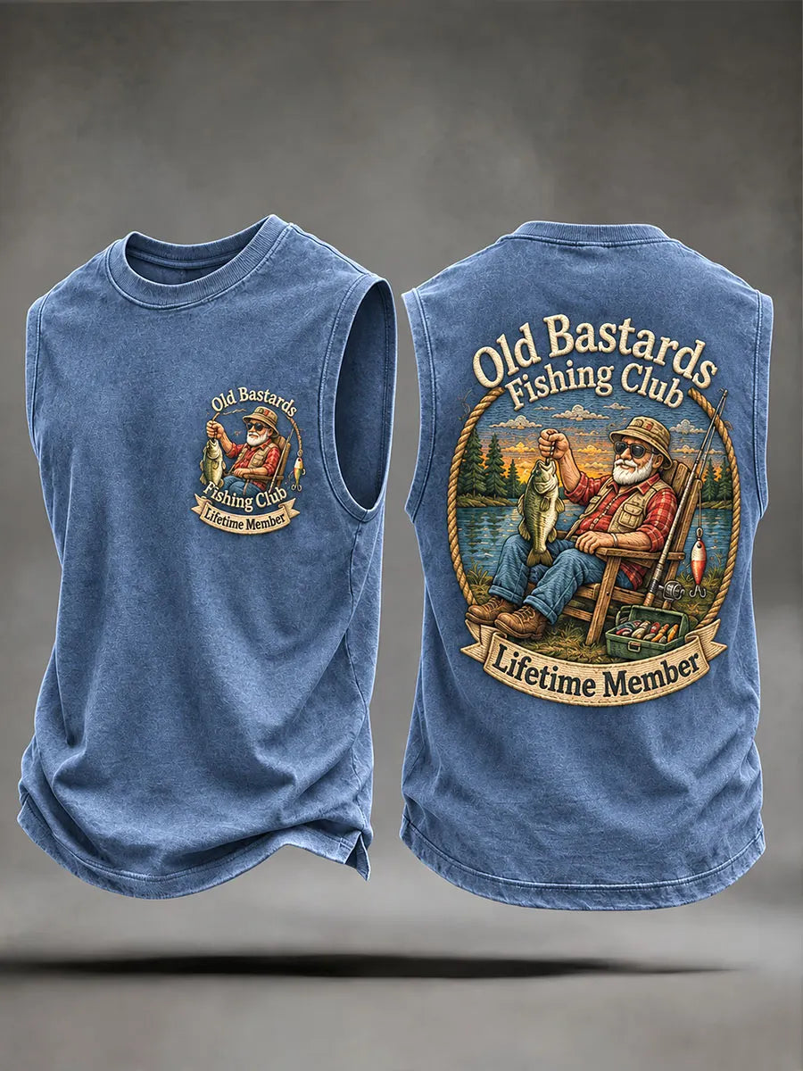 Men’s Lakeside Fishing Club Vintage Sleeveless T-Shirt